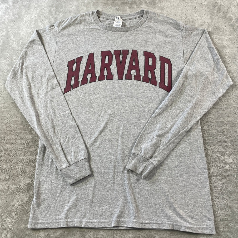 Harvard University‎ T Shirt Mens Medium Gray Delta Pro Long Sleeve Graphic